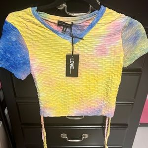 Love university tie dye crop top